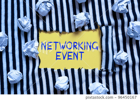 Inspiration showing sign Networking Event. Concept meaning Developing and using contacts made in business for purposes Inspiration showing sign Networking Event. Concept meaning Developing and using contacts made in business for purposes 96450167