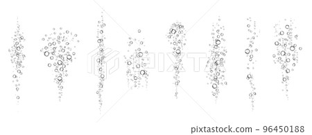 Oxygen air bubbles  flow  in water on white  background. 96450188