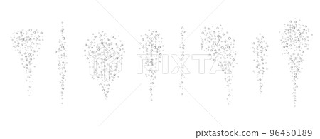 Oxygen air bubbles  flow  in water on white  background. 96450189