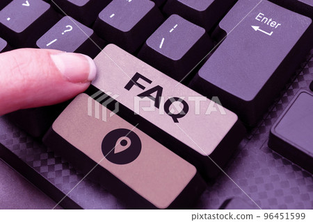 Hand writing sign Faq. Word Written on list of frequently asked questions and answers on a particular topic Hand writing sign Faq. Word Written on list of frequently asked questions and answers on a particular topic 96451599