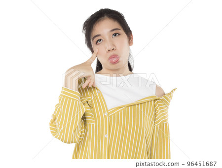 asian teenage girl make cheeky face asian teenage girl make cheeky face 96451687