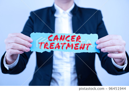 Writing displaying text Cancer Treatment. Business showcase The management of medical care given to a cancer patient 96451944