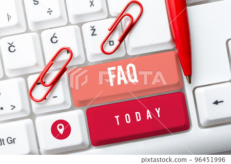 Sign displaying Faq. Concept meaning list of frequently asked questions and answers on a particular topic Sign displaying Faq. Concept meaning list of frequently asked questions and answers on a particular topic 96451996