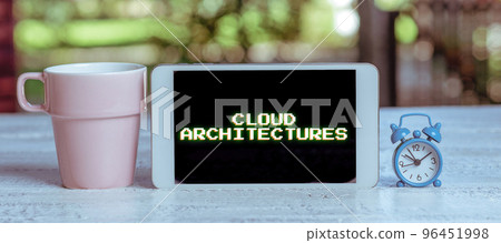 Hand writing sign Cloud Architectures. Business idea Various Engineered Databases Softwares Applications Hand writing sign Cloud Architectures. Business idea Various Engineered Databases Softwares Applications 96451998