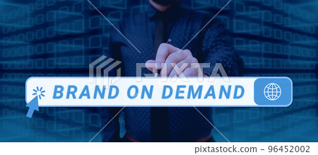 Writing displaying text Brand On Demand. Business overview Intelligence needed Smart thinking Support Assistance 96452002