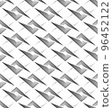 Vector seamless pattern of black lines in the form of squares and rhombuses. Seamless abstract geometric pattern of thin stripes of lines and angles. 96452122