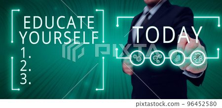 Conceptual caption Educate Yourself. Business overview To train or prepare oneself in a particular area or subject Conceptual caption Educate Yourself. Business overview To train or prepare oneself in a particular area or subject 96452580