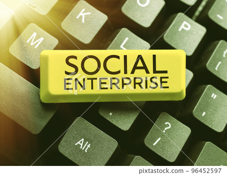 Hand writing sign Social Enterprise. Business idea It is a business that has specific civil objectives Hand writing sign Social Enterprise. Business idea It is a business that has specific civil objectives 96452597