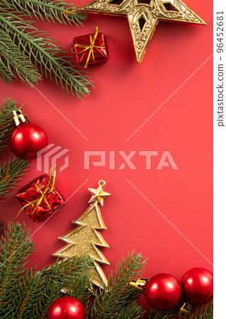 聖誕節 背景 頂視圖 裝飾 聖誕樹 Christmas background クリスマスバック 96452681