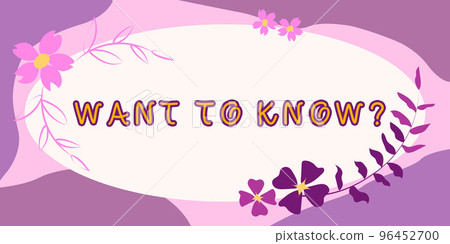 Sign displaying Want To Know Question. Business showcase Request for information Asking Wonder Need Knowledge 96452700