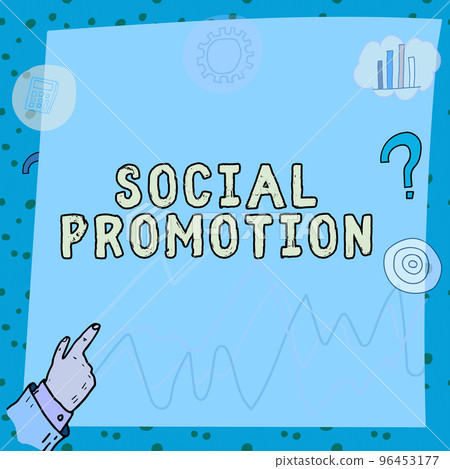 Text caption presenting Social Promotion. Business approach promoting a child to the next level regardless of skill Text caption presenting Social Promotion. Business approach promoting a child to the next level regardless of skill 96453177