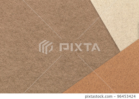 Texture of craft umber color paper background with beige and brown border. Vintage abstract cardboard. 96453424