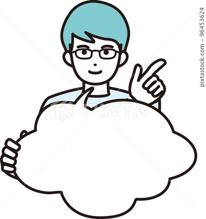 Illustration of a man with a speech bubble 96453624