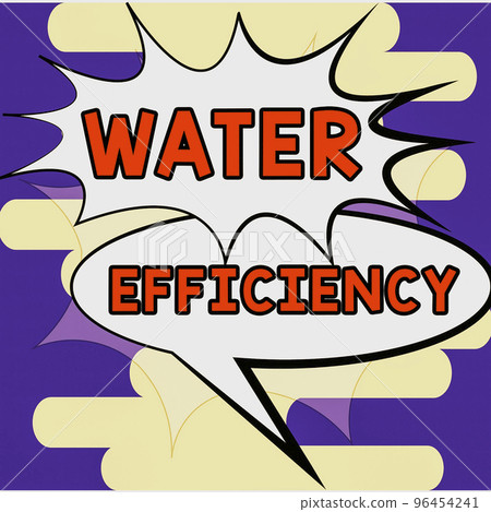 Writing displaying text Water Efficiency. Word for reduce water wastage by measuring amount of water required 96454241