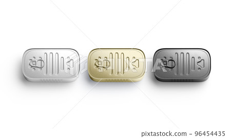 Blank white, black, gold aluminum sardine conserve can mockup, isolated Blank white, black, gold aluminum sardine conserve can mockup, isolated 96454435
