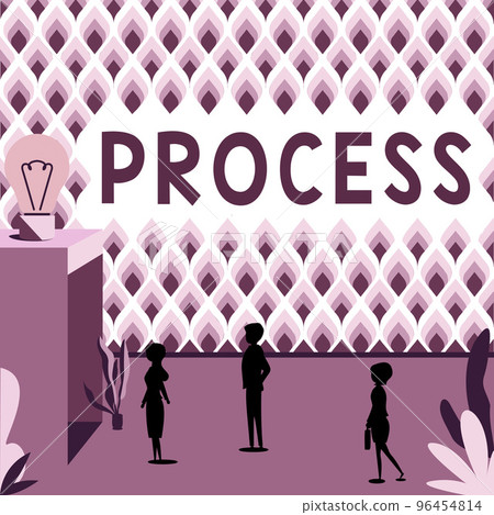 Handwriting text Process. Business concept series of progressive interdependent steps by which end is attained 96454814