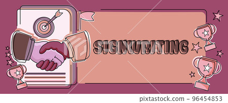 Inspiration showing sign Signwriting. Conceptual photo any type of clear lettering intended for use on symbols 96454853