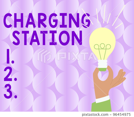 Handwriting text Charging Station. Concept meaning places where showing charge their electric equipment 96454975