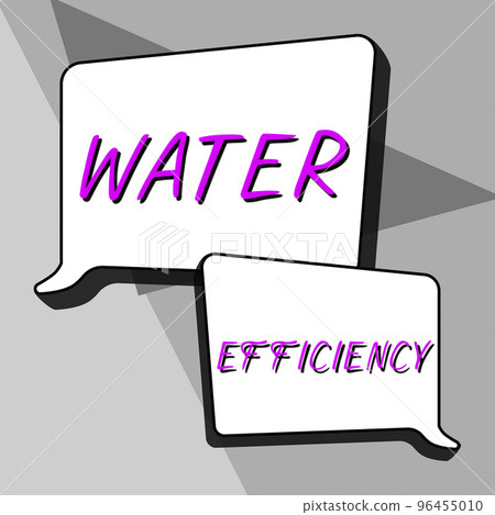 Water Usage Text Text caption presenting Water Efficiency.... - Stock Illustration ...