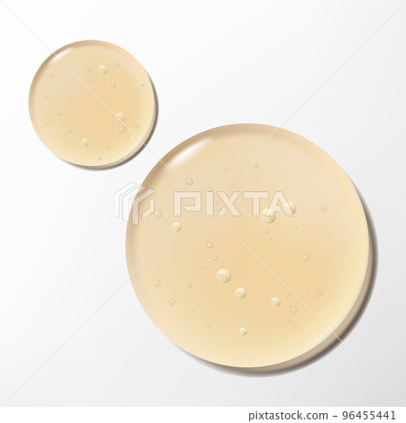 Vector Realistic Water Drops or Beauty and Cosmetics Clear Gel Element 3D Illustration in White Background under sunlight for Poster, Book Cover or Advertisement Background. 96455441