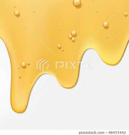 Vector Realistic Dripping Beauty and Cosmetics Clear Gel Element 3D Illustration in Pastel Background under sunlight for Poster, Book Cover or Advertisement Background. Yellow, Blue or Pink. 96455442