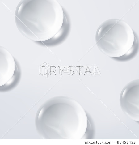 Vector Realistic Clear or White Crystal Sphere 3D illustration for Beauty and Cosmetics Poster, Book Cover or Advertisement Background. Vector Realistic Clear or White Crystal Sphere 3D illustration for Beauty and Cosmetics Poster, Book Cover or Advertisement Background. 96455452