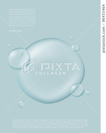 Vector Minimalist Abstract Water Drops Poster, Book Cover or Advertisement Background. Light Blue.. 96455464