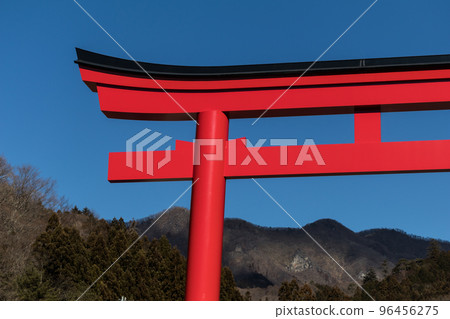 Blue sky and red torii gate 96456275