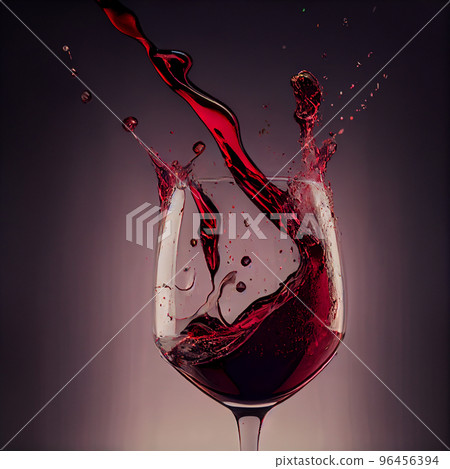 Splasehs of red wine into the glass against simple background. Pour alcohol, winery concept. Splasehs of red wine into the glass against simple background. Pour alcohol, winery concept. 96456394