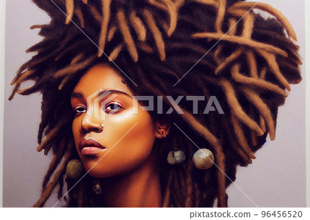 Portrait closeup Beauty fantasy african woman face Fashion model girl goddess posing. Arab turban head, jewellery bracelets. Professional makeup 96456520