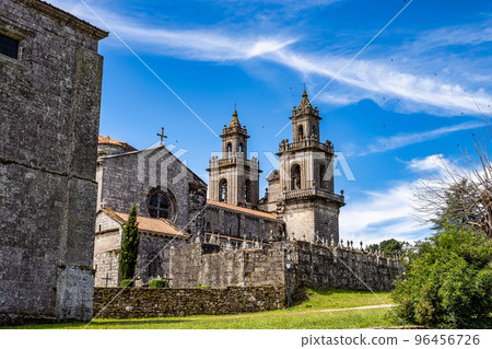 Courtyard of the monastery of Oseira at Ourense, Galicia, Spain. Monasterio de Santa Maria la Real de Oseira 96456726