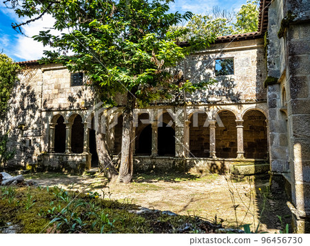 The romanesque gothic monastery of Santo Estevo de Ribas de Sil at Nogueira de Ramuin, Galicia in Spain The romanesque gothic monastery of Santo Estevo de Ribas de Sil at Nogueira de Ramuin, Galicia in Spain 96456730
