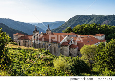 The romanesque gothic monastery of Santo Estevo de Ribas de Sil at Nogueira de Ramuin, Galicia in Spain 96456734