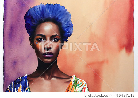Portrait closeup Beauty fantasy african woman face Fashion model girl goddess posing. Arab turban head, jewellery bracelets. Professional makeup 96457115