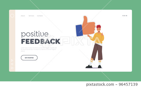 Positive Feedback Landing Page Template. Like At Social Media Network Community Concept, Follower Gives Like Positive Feedback Landing Page Template. Like At Social Media Network Community Concept, Follower Gives Like 96457139