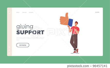 Follower Gives Like In Networks Landing Page Template. Social Media Interaction, Communication On Mobile App Follower Gives Like In Networks Landing Page Template. Social Media Interaction, Communication On Mobile App 96457141