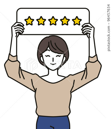 Illustrations showing positive reviews and customer satisfaction Illustrations showing positive reviews and customer satisfaction 96457634