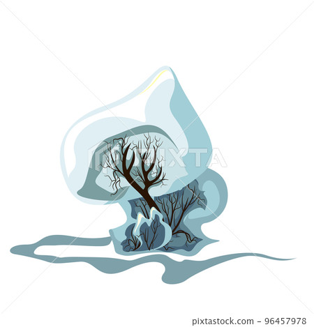 Vector image of a snowy alley in cartoon style. EPS 10 Vector image of a snowy alley in cartoon style. EPS 10 96457978
