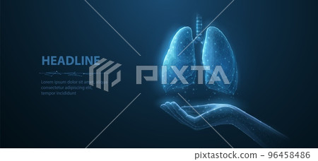 Lung health. Abstract 3d lung on hand. Lung care, tuberculosis awareness, world cancer day, pneumonia patient, human organ anatomy, pulmonary medicine, corona virus, lung donor concept Lung health. Abstract 3d lung on hand. Lung care, tuberculosis awareness, world cancer day, pneumonia patient, human organ anatomy, pulmonary medicine, corona virus, lung donor concept 96458486