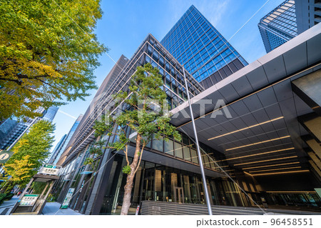 日本的東京城市景觀我想要大手町站和丸之內的日本銀行家協會 96458551