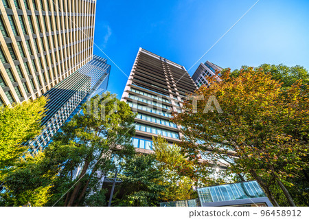 Tokyo cityscape in Japan View of Mitsui & Co. and Otemachi Park Building in Otemachi 96458912