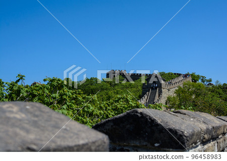 fortress wall with battlements. The Great Wall fortress wall with battlements. The Great Wall 96458983