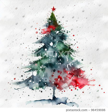 christmas aquarelle painting