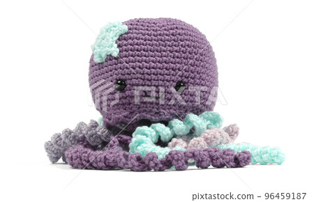 Crochet squid or octopus, isolated Crochet squid or octopus, isolated 96459187