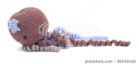 Crochet squid or octopus, isolated Crochet squid or octopus, isolated 96459189