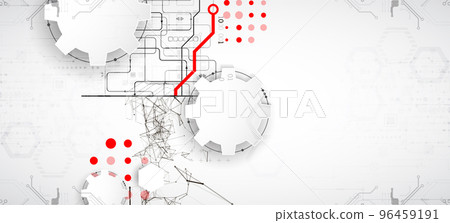 Abstract technology concept. Circuit board, high computer color background. Vector illustration with space for content, web - template, business tech presentation. 96459191