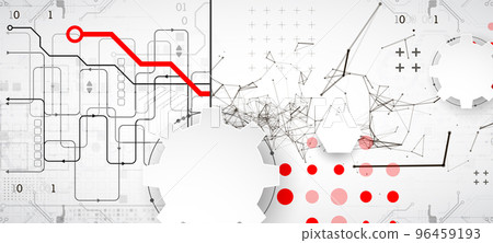 Abstract technology concept. Circuit board, high computer color background. Vector illustration with space for content, web - template, business tech presentation. 96459193