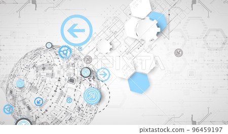 Abstract technology half -  sphere background. Global network concept.Abstract technology  sphere background. Global network concept. 96459197
