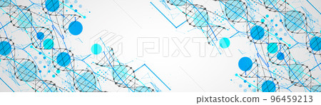 Abstract DNA background with plexus effect. Scientific and technological concept. Abstract DNA background with plexus effect. Scientific and technological concept. 96459213