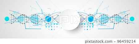 Abstract DNA background with plexus effect. Scientific and technological concept. Abstract DNA background with plexus effect. Scientific and technological concept. 96459214